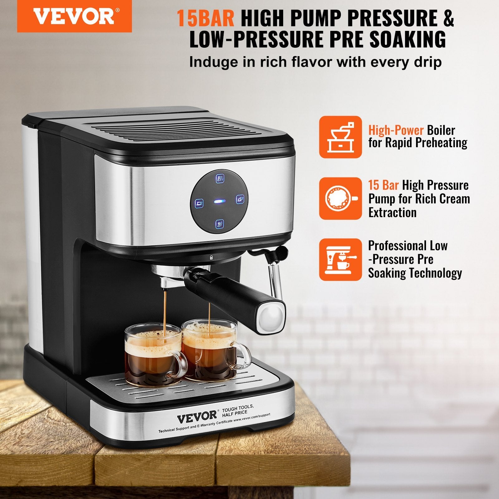 VEVOR Espresso Machine, 15 Bar Coffee and Espresso Maker with Milk Frother - A Crappy Cup of Coffee