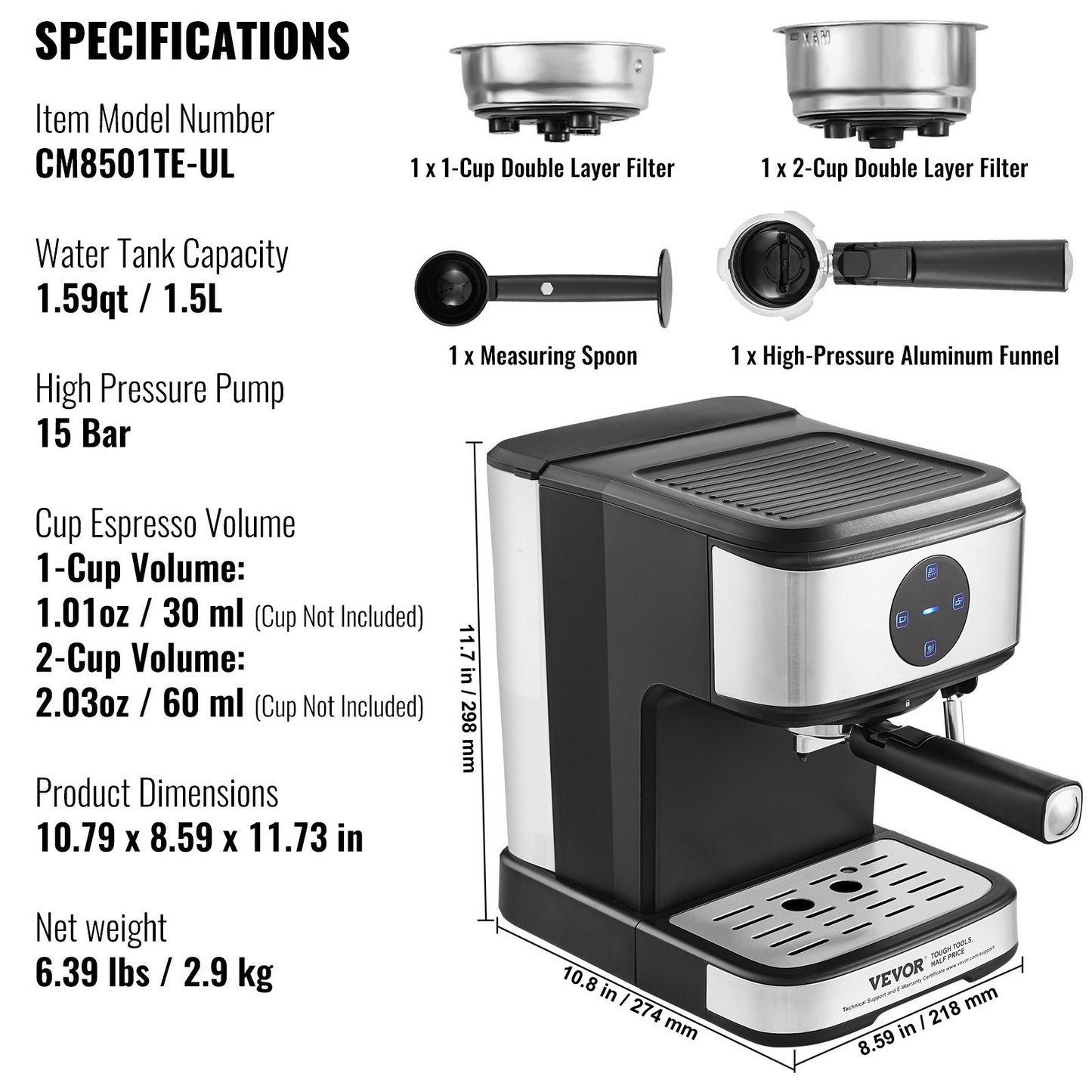 VEVOR Espresso Machine, 15 Bar Coffee and Espresso Maker with Milk Frother - A Crappy Cup of Coffee